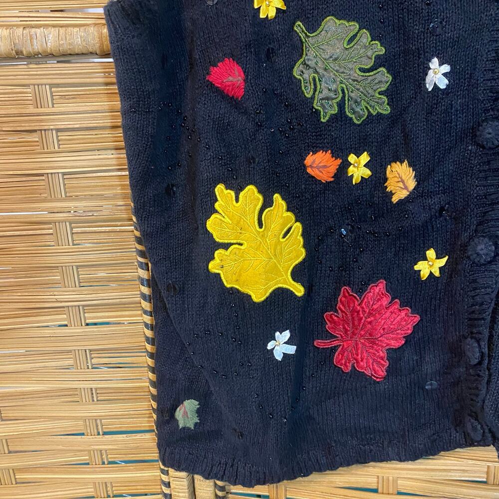 Vintage Basic Editions Fall Leaf Sweater Vest 3x … - image 5